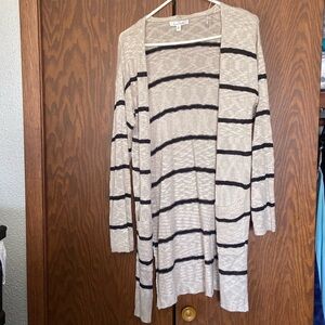 Black and tan striped cardigan